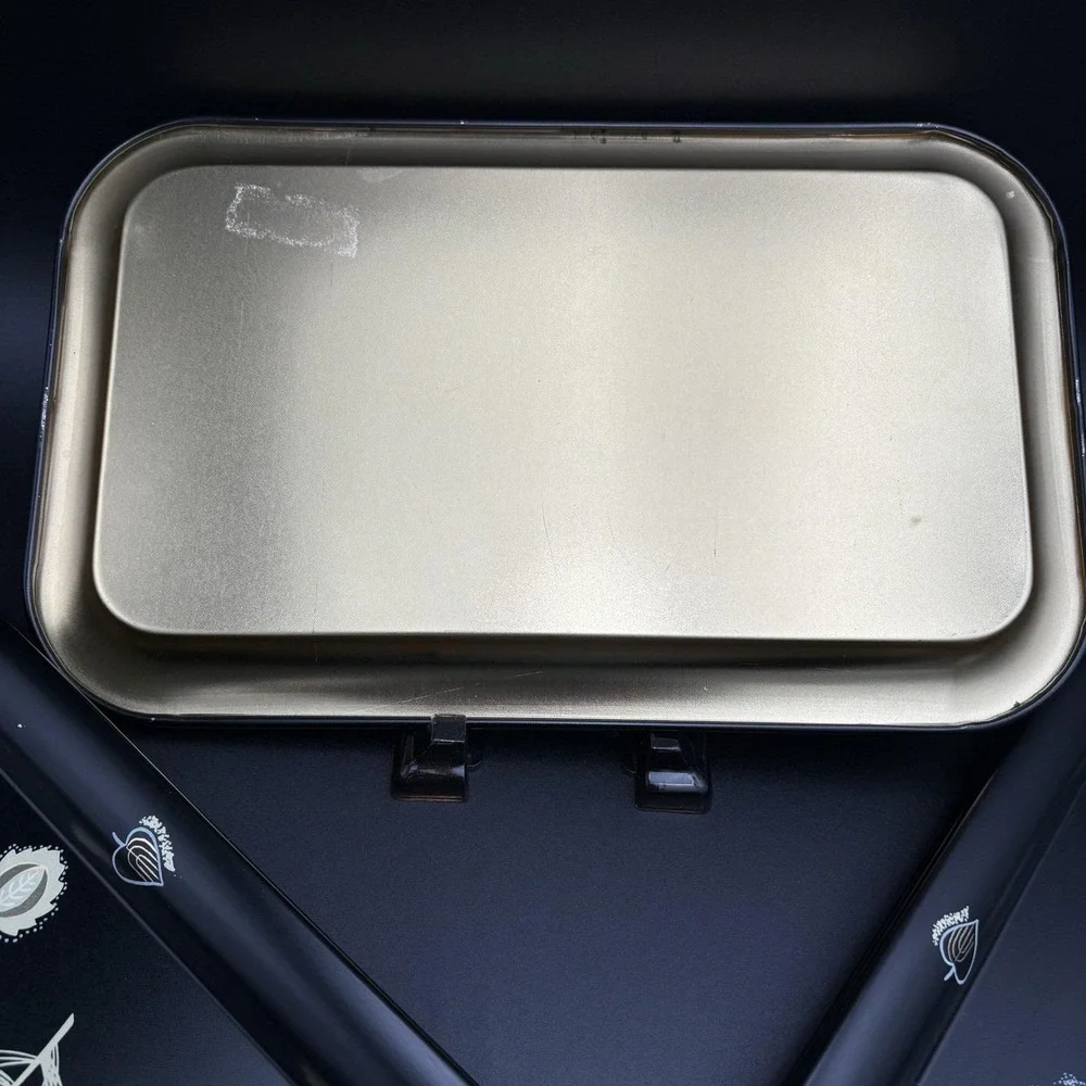 MCM Metal Trays Serving Platters Butterflies Leaves Flowers Black Gold 1960 8pc